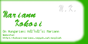 mariann kokosi business card